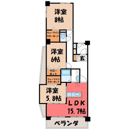西川田駅 徒歩11分 5階の物件間取画像